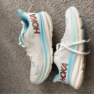 Hoka Women's White and Teal Athletic Shoes